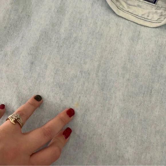 Vintage 90s Hard Rock Cafe Niagara Falls Button Down Long Sleeve Denim Shirt Sm - Picture 9 of 10